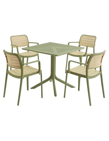 Masă de grădină DENTON NEW, exterior/interior, 79.5x79.5x74.5 cm, Plastic | MobilaOK