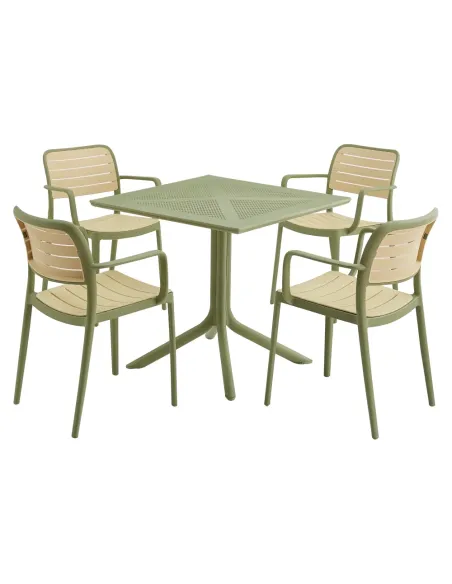 Masă de grădină DENTON NEW, exterior/interior, 79.5x79.5x74.5 cm, Plastic | MobilaOK