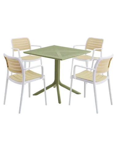Masă de grădină DENTON NEW, exterior/interior, 79.5x79.5x74.5 cm, Plastic | MobilaOK