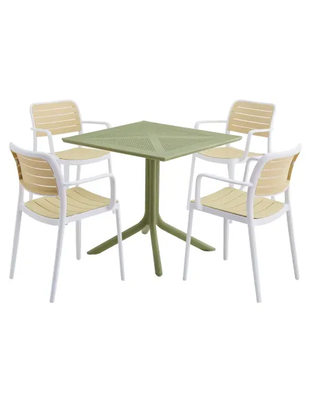 Masă de grădină DENTON NEW, exterior/interior, 79.5x79.5x74.5 cm, Plastic | MobilaOK