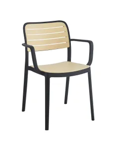 Scaun stivuibil, negru/bej, KARDOS TYP 2 | MobilaOK