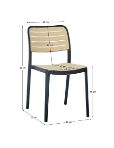 Scaun stivuibil, negru/bej, KARDOS TYP 1 | MobilaOK 2