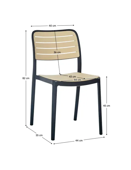 Scaun stivuibil, negru/bej, KARDOS TYP 1 | MobilaOK