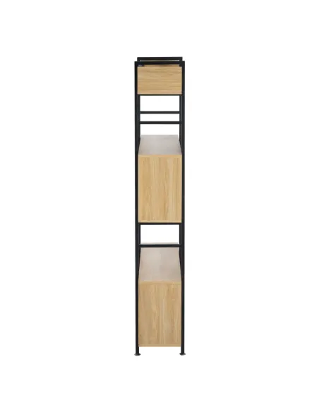 Raft cu 3 poliţe, stejar/negru, KILIS NEW TIP 3 | MobilaOK