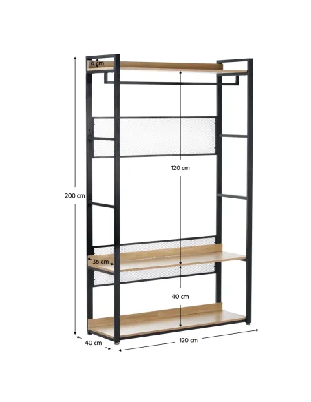 Etajeră KILOS NEW TIP 2 pentru living, 120x40x200 cm, PAL și oțel | MobilaOK