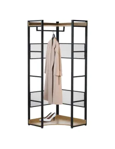 Etajeră KILOS NEW TIP 4, living/dormitor, 80x80x200 cm, PAL/otel, stejar/negru | MobilaOK