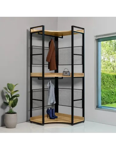 Etajeră KILOS NEW, living/dormitor/hol, 80x80x200 cm, PAL/Oțel | MobilaOK