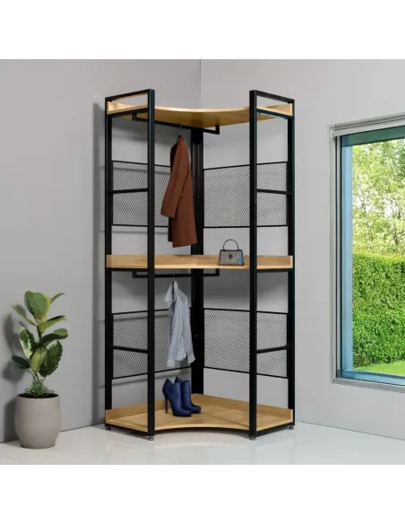 Etajeră KILOS NEW, living/dormitor/hol, 80x80x200 cm, PAL/Oțel | MobilaOK