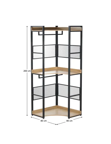 Etajeră KILOS NEW, living/dormitor/hol, 80x80x200 cm, PAL/Oțel | MobilaOK