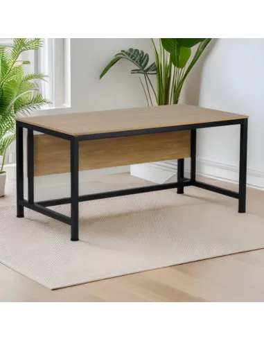 Birou KILIS NEW, birou, 150x80 cm, PAL laminat stejar/negru | MobilaOK