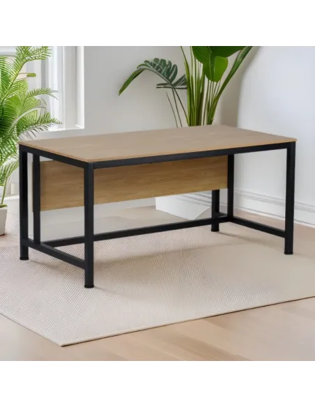 Birou KILIS NEW, birou, 150x80 cm, PAL laminat stejar/negru | MobilaOK