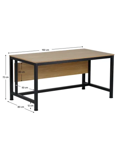 Birou KILIS NEW, birou, 150x80 cm, PAL laminat stejar/negru | MobilaOK