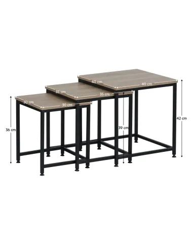 Măsuțe de cafea KASTLER 2 NEW TYP 3, living, 40x40x42 cm, PAL/Metal | MobilaOK