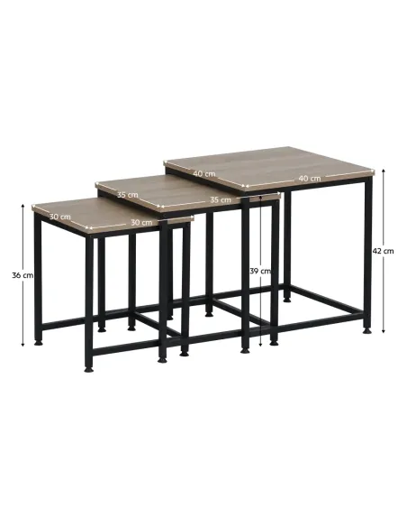 Măsuțe de cafea KASTLER 2 NEW TYP 3, living, 40x40x42 cm, PAL/Metal | MobilaOK