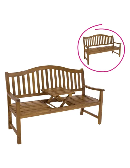 Bancă de Grădină TAIMA, set exterior, 150x64x104 cm, lemn de salcâm | MobilaOK