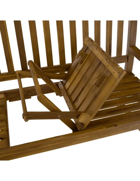 Bancă de Grădină TAIMA, set exterior, 150x64x104 cm, lemn de salcâm | MobilaOK