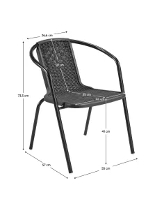 Scaun grădină FRENY, exterior, 55x57x73.5 cm, oțel/plastic | MobilaOK 2