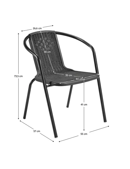 Scaun grădină FRENY, exterior, 55x57x73.5 cm, oțel/plastic | MobilaOK