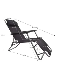 Scaun de Grădină REGED, Exterior, 60x105/111x84 cm, Oțel și Oxford | MobilaOK 2