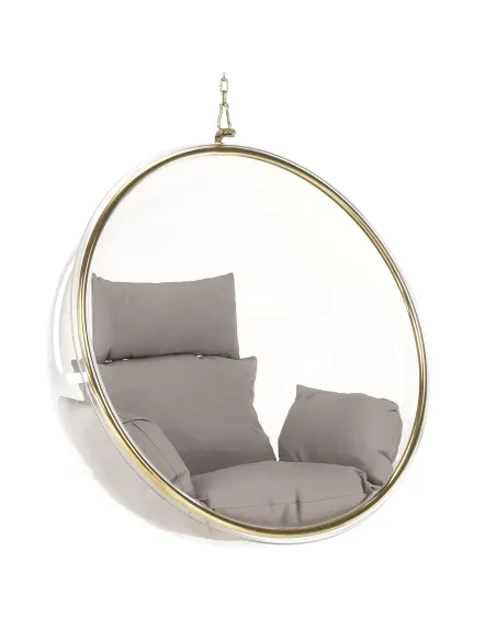 Scaun suspendat BUBBLE NEW TIP 1, living/balcon/terasă, 106x62x106 cm, oțel/acrilic/țesătură | MobilaOK