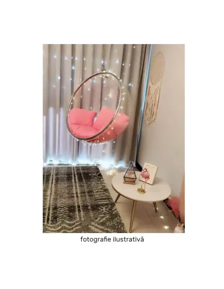 Scaun suspendat BUBBLE NEW TIP 1, living/balcon/terasă, 106x62x106 cm, oțel/acrilic/țesătură | MobilaOK
