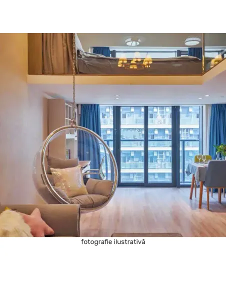 Scaun suspendat BUBBLE NEW TIP 1, living/balcon/terasă, 106x62x106 cm, oțel/acrilic/țesătură | MobilaOK