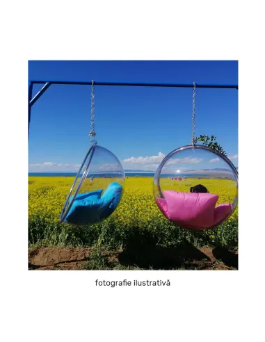 Scaun suspendat BUBBLE NEW TIP 1, living/balcon/terasă, 106x62x106 cm, oțel/acrilic/țesătură | MobilaOK