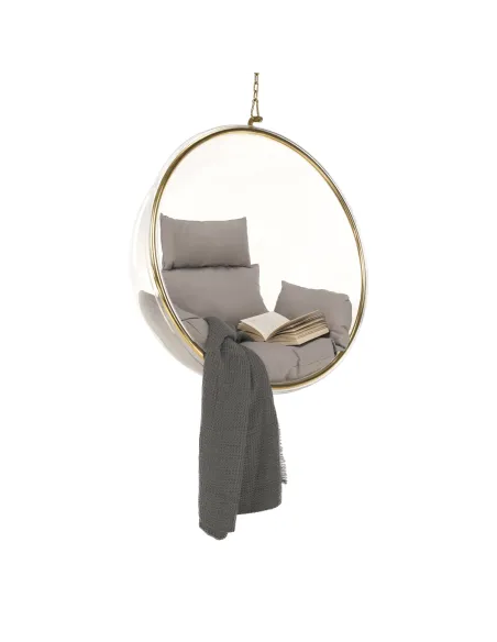 Scaun suspendat BUBBLE NEW TIP 1, living/balcon/terasă, 106x62x106 cm, oțel/acrilic/țesătură | MobilaOK
