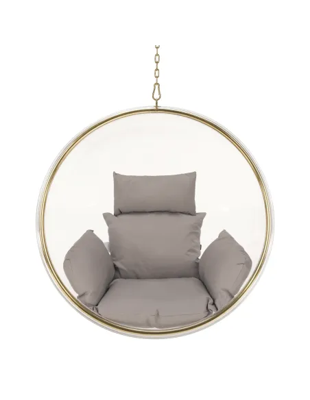 Scaun suspendat BUBBLE NEW TIP 1, living/balcon/terasă, 106x62x106 cm, oțel/acrilic/țesătură | MobilaOK