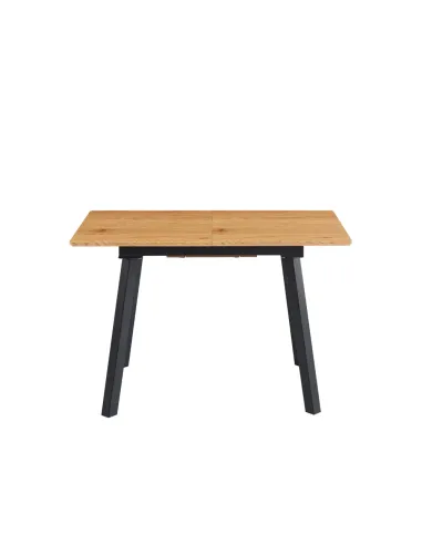 Masă de sufragerie DIRAN, extensibilă 120-160x80 cm, MDF înfoliat stejar/negru | MobilaOK