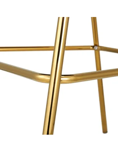 Scaun de bar DASMIN, living/bucătarie, 55x58x107 cm, Velvet gri-maro/cadru metalic auriu | MobilaOK