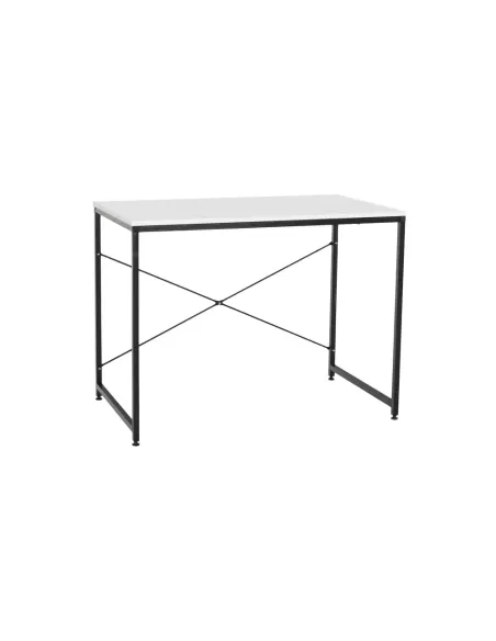 Birou, alb/negru, 90x60 cm, MELLORA | MobilaOK