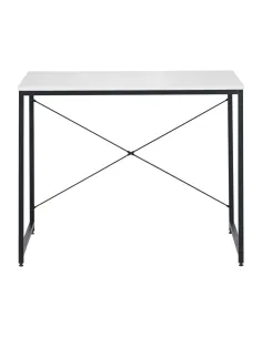 Birou, alb/negru, 90x60 cm, MELLORA | MobilaOK 2