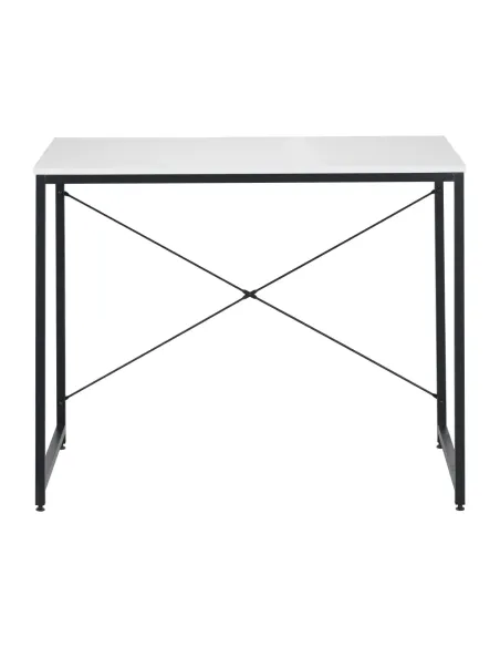 Birou, alb/negru, 90x60 cm, MELLORA | MobilaOK