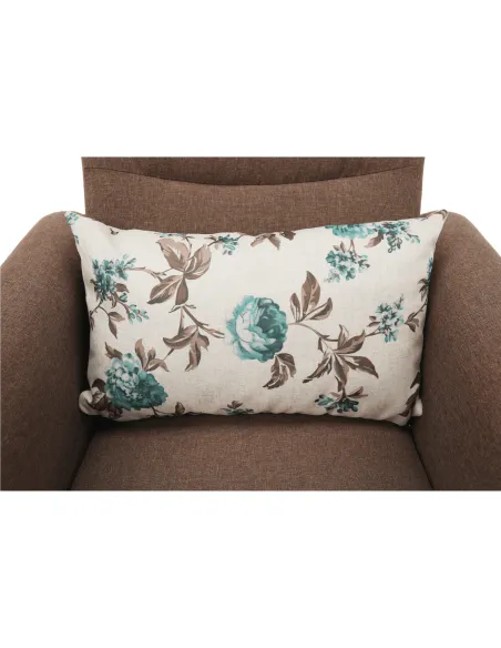 Fotoliu MILO, living, 79x85x78 cm, textil, bej închis | MobilaOK