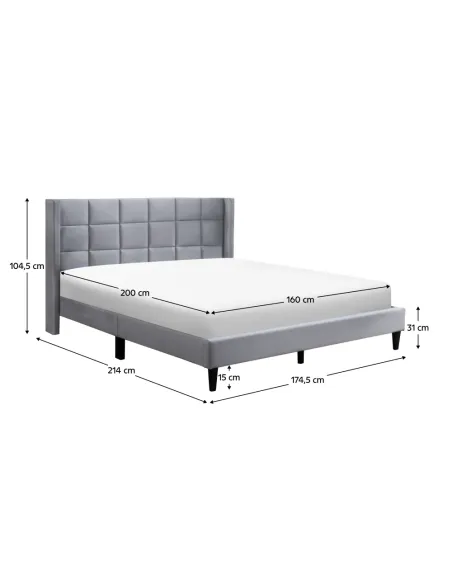 Pat BELATO dormitor 160x200 Velvet, PAL, MDF | MobilaOK