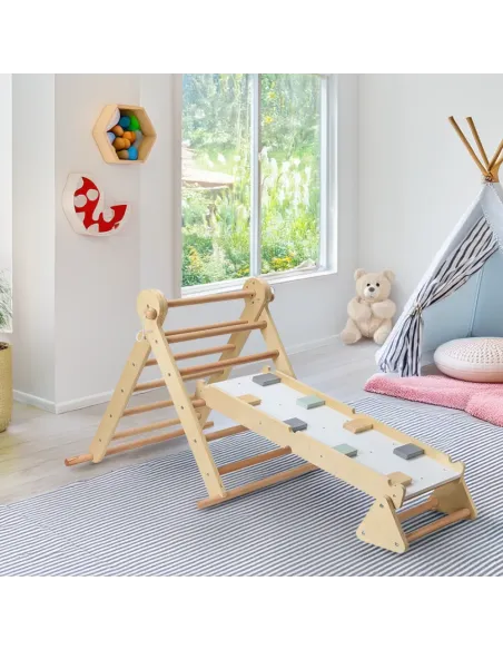 Triunghi Pikler OPRIN, cameră copii, 68.5x132x60 cm, lemn masiv de pin | MobilaOK