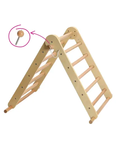 Triunghi Pikler OPRIN, cameră copii, 68.5x132x60 cm, lemn masiv de pin | MobilaOK
