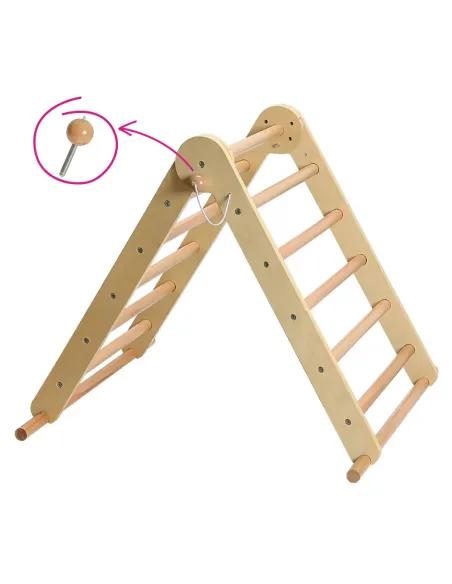 Triunghi Pikler OPRIN, cameră copii, 68.5x132x60 cm, lemn masiv de pin | MobilaOK