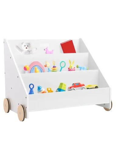 Bibliotecă pentru copii BERUS, cu roți, 63.8x40x49.7 cm, MDF/PAL | MobilaOK