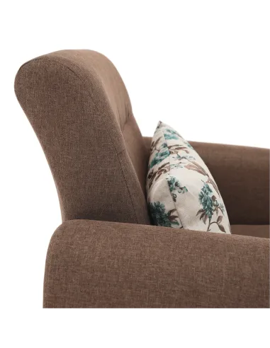 Fotoliu MILO, living, 79x85x78 cm, textil, bej închis | MobilaOK