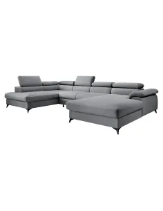 Canapea extensibilă POLY ROH U, living, 350x205x75/95 cm, Whisper, KONDELA | MobilaOK