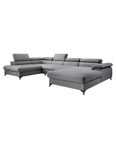 Canapea extensibilă POLY ROH U, living, 350x205x75/95 cm, Whisper, KONDELA | MobilaOK
