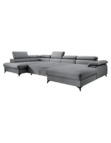 Canapea extensibilă POLY ROH U, living, 350x205x75/95 cm, Whisper, KONDELA | MobilaOK