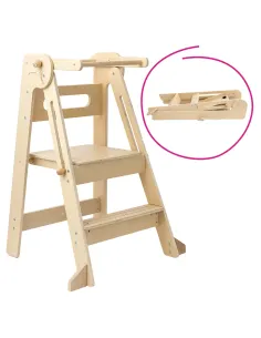Turn de învățare pliabil URIAN, dormitor copii, 68x59.5x90 cm, placaj fag natural | MobilaOK