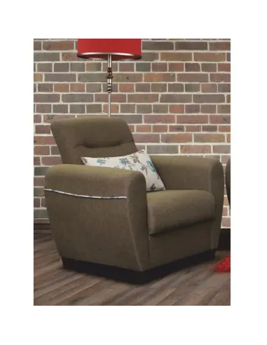 Fotoliu MILO, living, 79x85x78 cm, textil, bej închis | MobilaOK