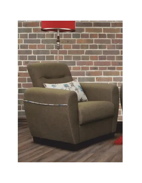 Fotoliu MILO, living, 79x85x78 cm, textil, bej închis | MobilaOK