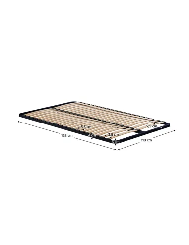 Somieră KONDELA, dormitor, 120x200, metal și lemn | MobilaOK