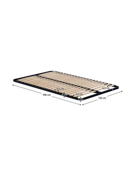 Somieră KONDELA, dormitor, 120x200, metal și lemn | MobilaOK