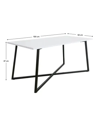 Măsuță de cafea BERTEL, living, 100x50x47 cm, MDF laminat/Metal | MobilaOK
